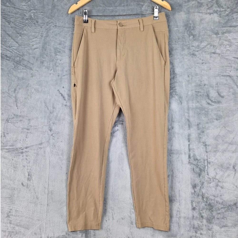 Bylt Premium Everyday Pants Mens 32x29 Khaki Performance Golf Chino Athletic